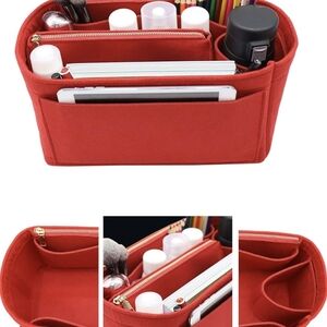 Red Felt Organizer For Your Bag